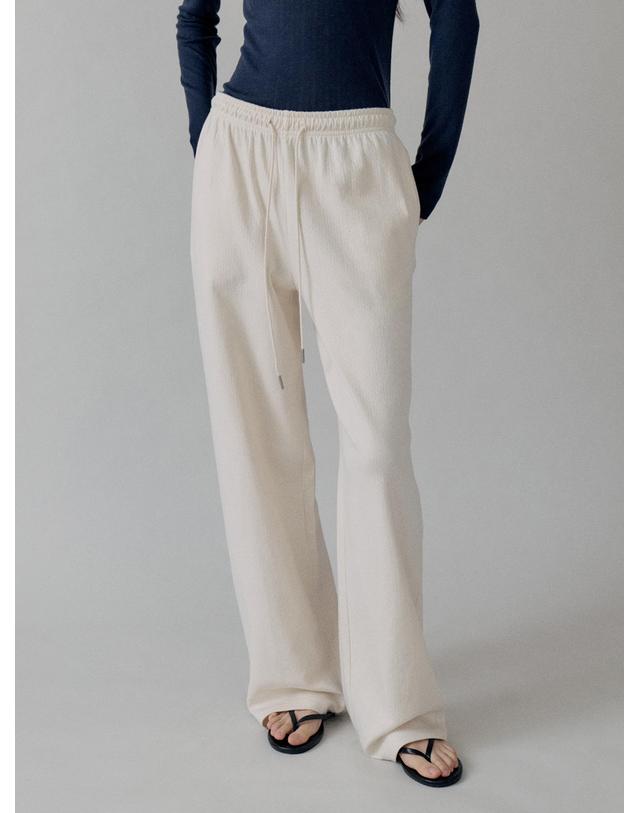 스텝어라운드 Cottage Relax Fit Wide Banding Pants_IVORY 착용컷