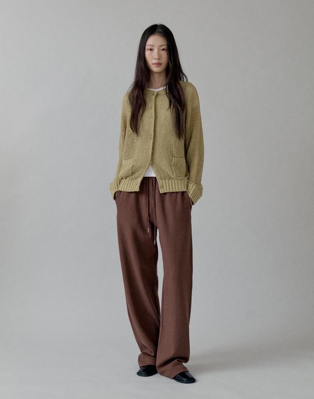 스텝어라운드 Cottage Relax Fit Wide Banding Pants_BROWN 착용컷