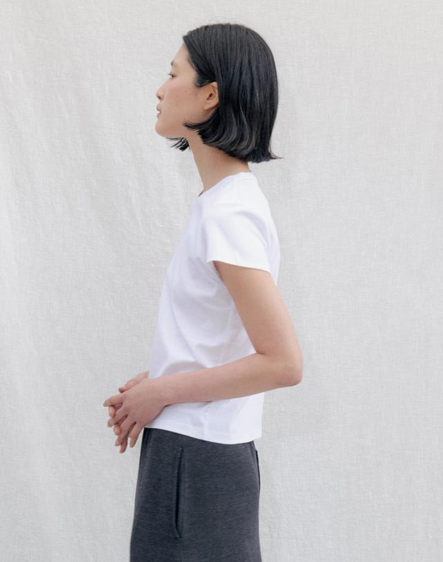 스텝어라운드 Silket Cotton Half Tee_WHITE 착용컷