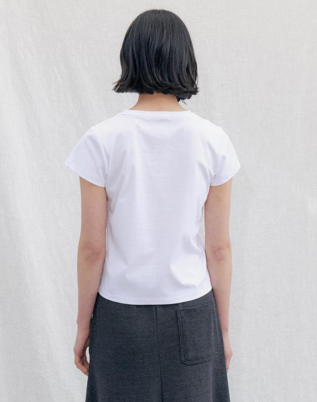 스텝어라운드 Silket Cotton Half Tee_WHITE 착용컷