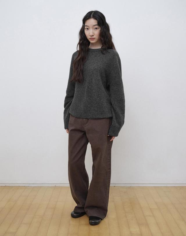 스텝어라운드 Double Back Yak Blend Knit_CHARCOAL 착용컷