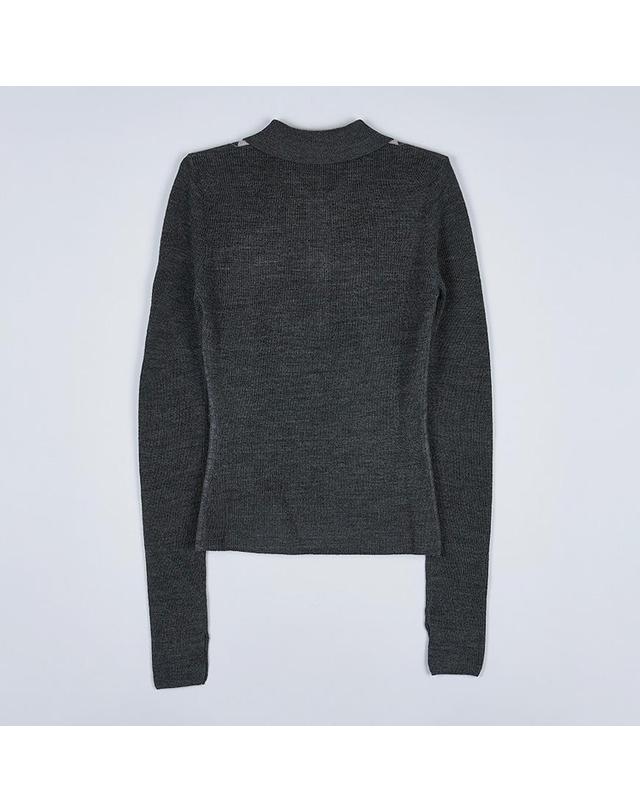 가니 [가니] FW25 여성 폴로 셔츠 니트 K2601 920 착용컷