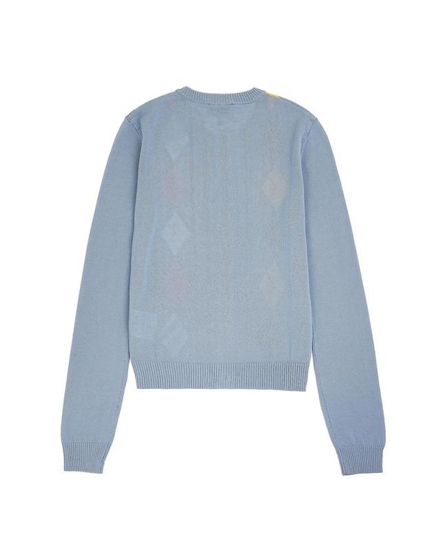 가니 [가니] FW26 여성 코튼 아가일 가디건 A1160009 326 착용컷