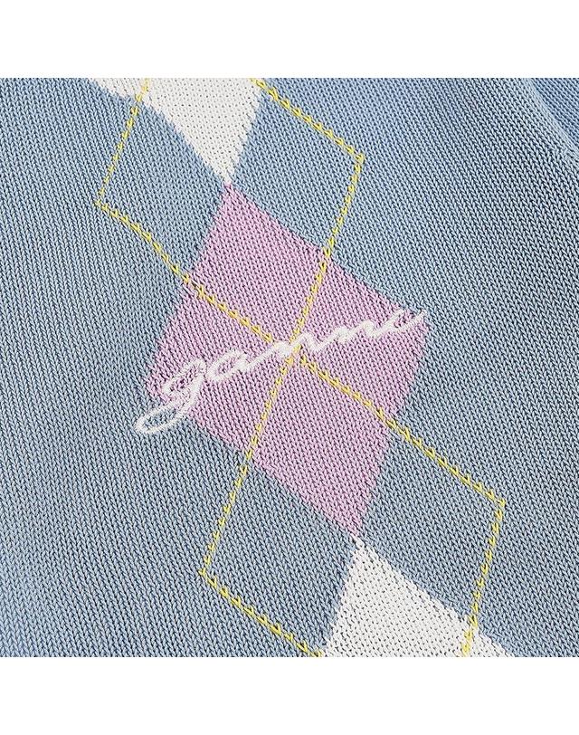 가니 [가니] FW26 여성 코튼 아가일 가디건 A1160009 326 착용컷
