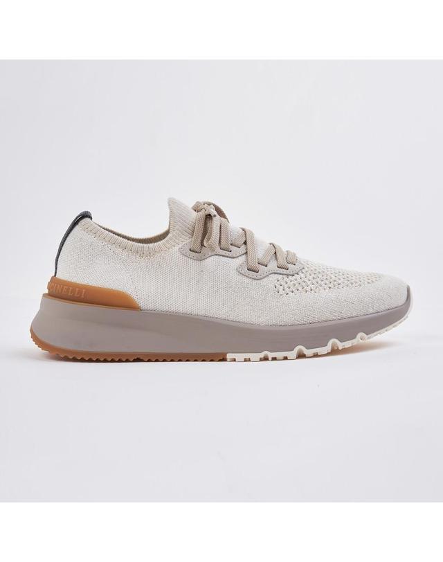 브루넬로 쿠치넬리 [브루넬로 쿠치넬리] FW25 남성 니트 러너 스니커즈 MZUKISO250 CSB87 착용컷