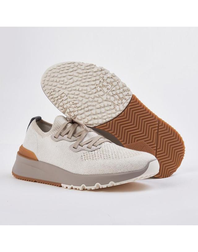 브루넬로 쿠치넬리 [브루넬로 쿠치넬리] FW25 남성 니트 러너 스니커즈 MZUKISO250 CSB87 착용컷