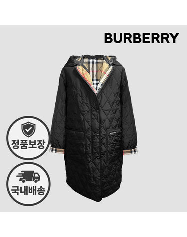 버버리 파크게이트 퀄팅 롱 후드 자켓 80842091 81214671 블랙