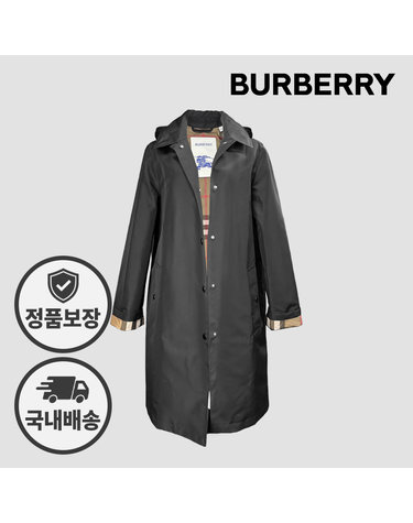 버버리 트렌치 후드 카 코트 옥스클로즈 81041851 블랙