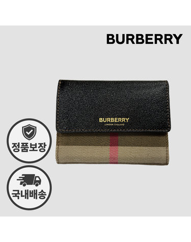버버리 여성 반지갑 3단형 80840321 81216831 LANCA STER 블랙