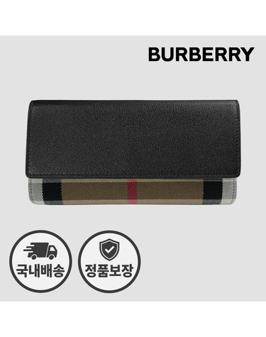 버버리 여성 장지갑 80840311 HALTON 체크 블랙