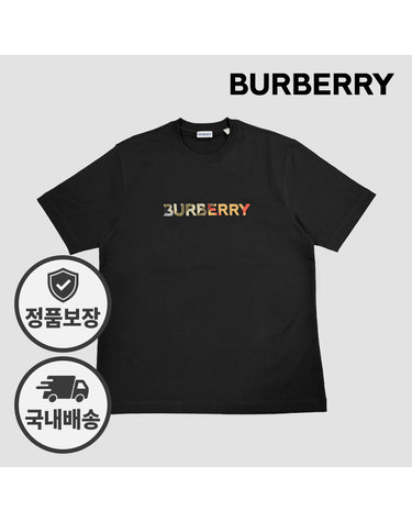 버버리 반팔티 엘리슨 81118291 자수로고 블랙
