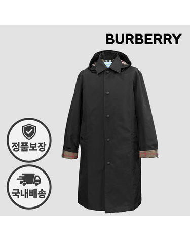 버버리 남성 후드 트렌치코트 81117271 81193381 BARNBURY 블랙