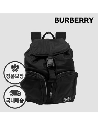 버버리 나일론 백팩 럭색 80905611 미디움 블랙