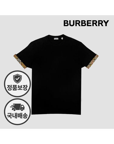 버버리 엘리슨 체크 반팔 81042791 블랙