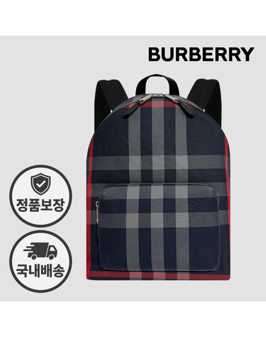 버버리 하우스체크 제프 캔버스 백팩 80840571 네이비