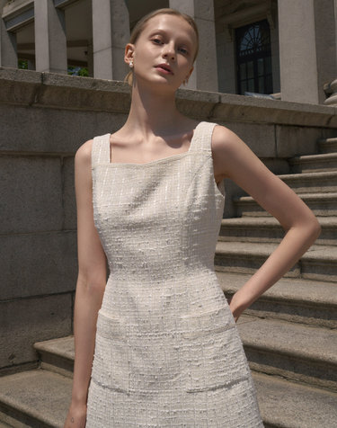 Monika Tweed Dress_Ivory