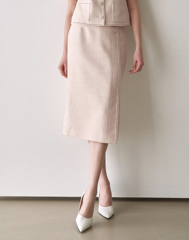 Ines Tweed Skirt_Light Pink