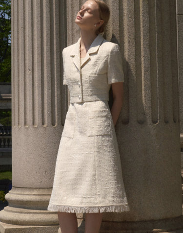 Monika Tweed Jacket_Ivory