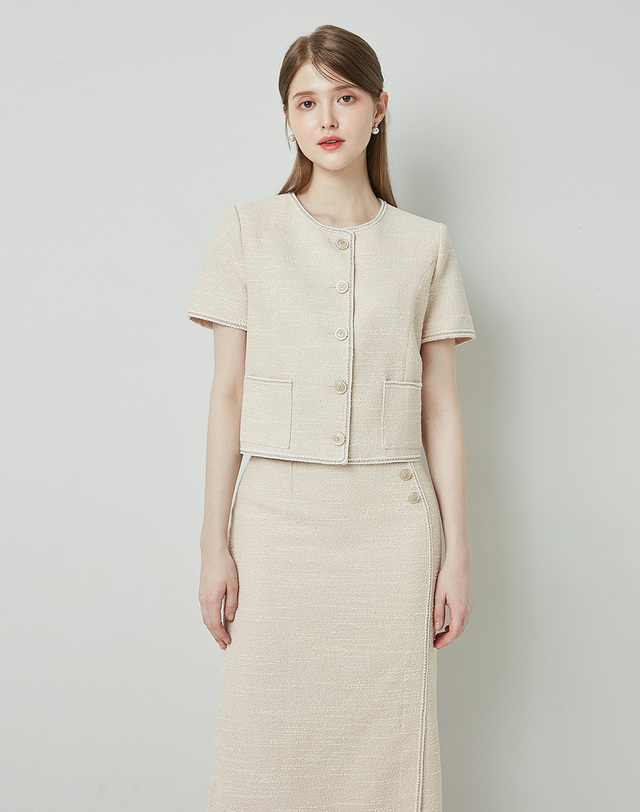 엠므 Ines Tweed Set-up_Light Pink 착용컷