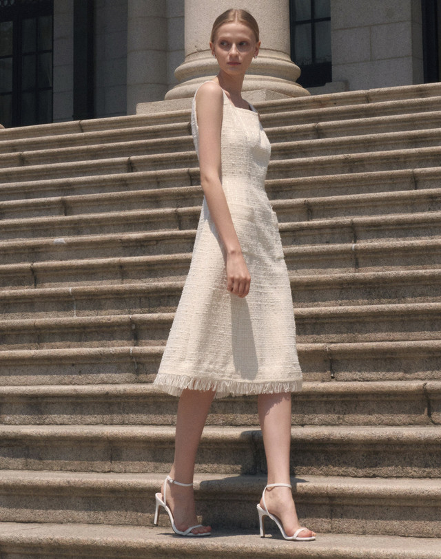 엠므 Monika Tweed Dress_Ivory 착용컷