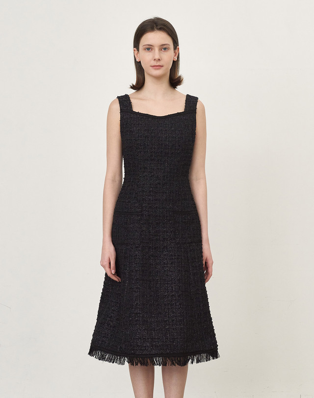 엠므 Monika Tweed Dress_Black 착용컷