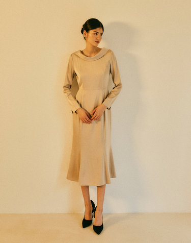 JACQUELINE  dress_Gold Beige