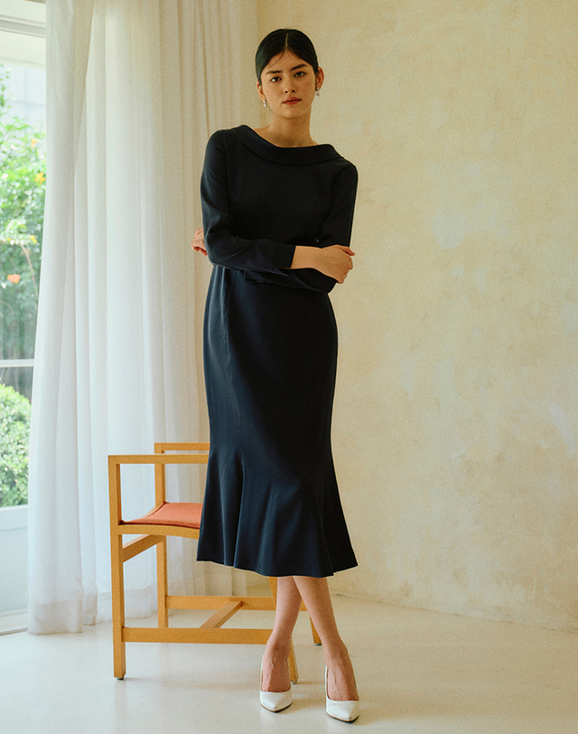 엠므 JACQUELINE dress_Navy 착용컷