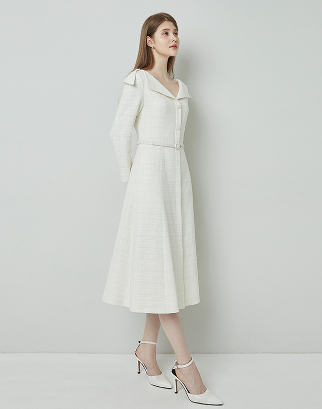 엠므 VICTORIA tweed dress_Ivory 착용컷
