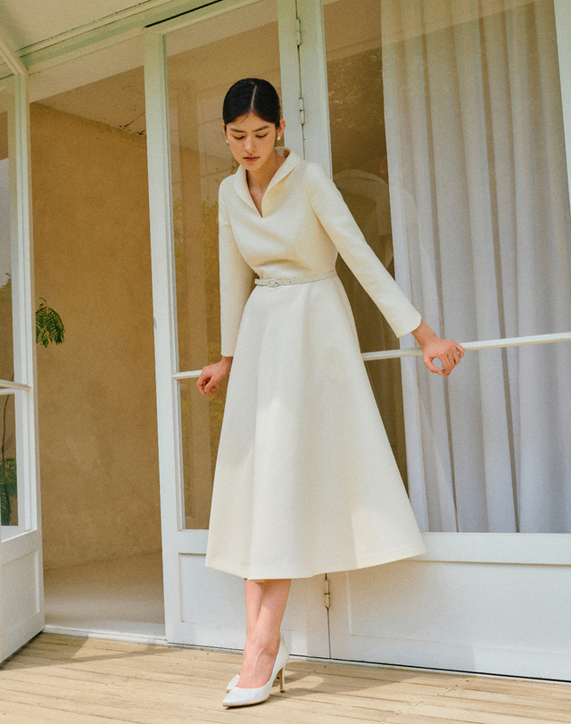 엠므 [주문제작]HEPBURN dress_Ivory 착용컷