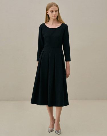 DELIA U-neck flared dress