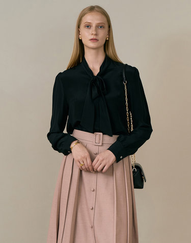 SERENA Ribbon silk blouse