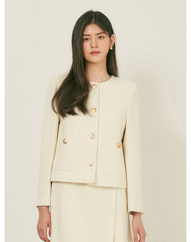 BETTY Wool tweed jacket_ivory
