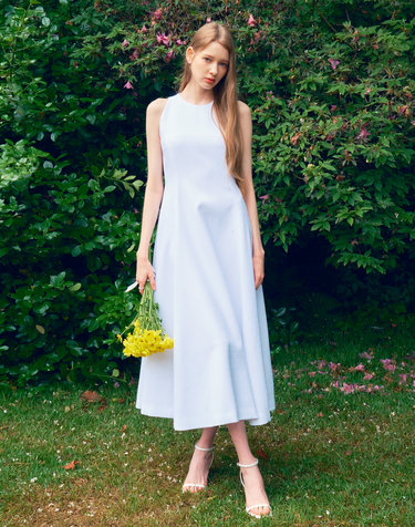 KYLIE Halter neck Tweed Long dress
