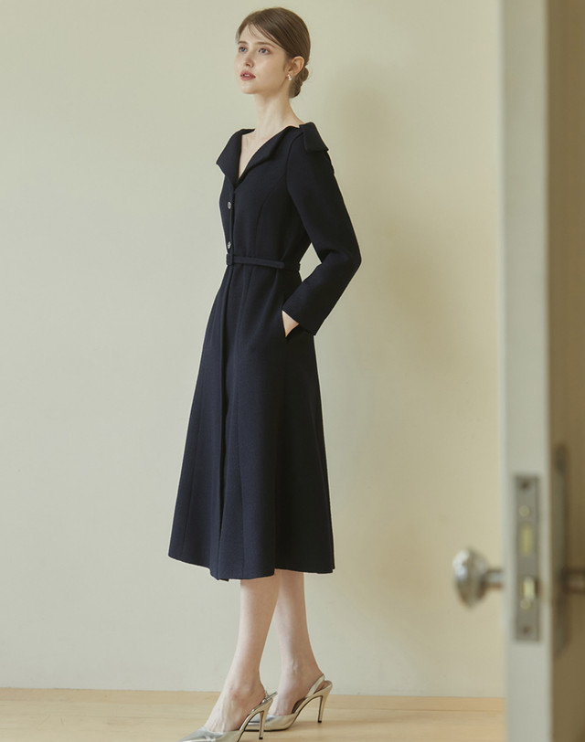 엠므 VICTORIA Tweed flared dress 착용컷