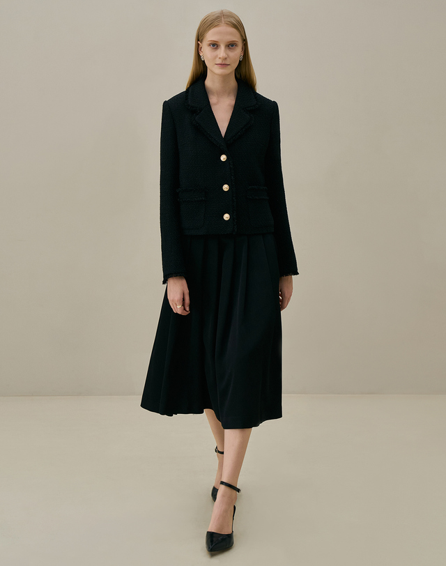 엠므 CARMEN Wool tweed jacket_black 착용컷