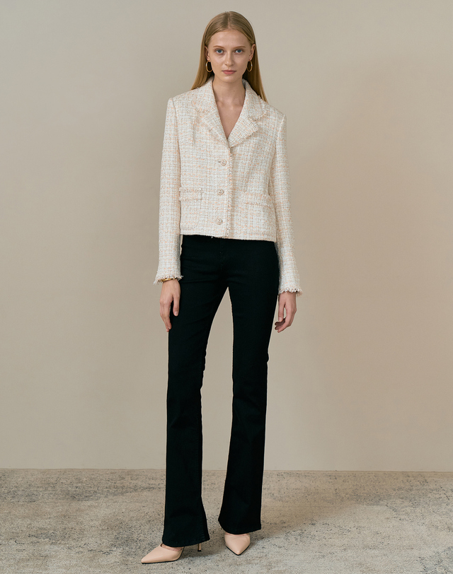 엠므 CARMEN Wool tweed jacket_ivory 착용컷