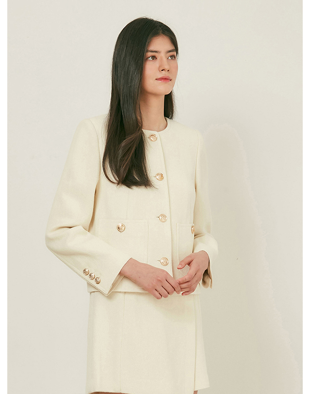 엠므 BETTY Wool tweed jacket_ivory 착용컷