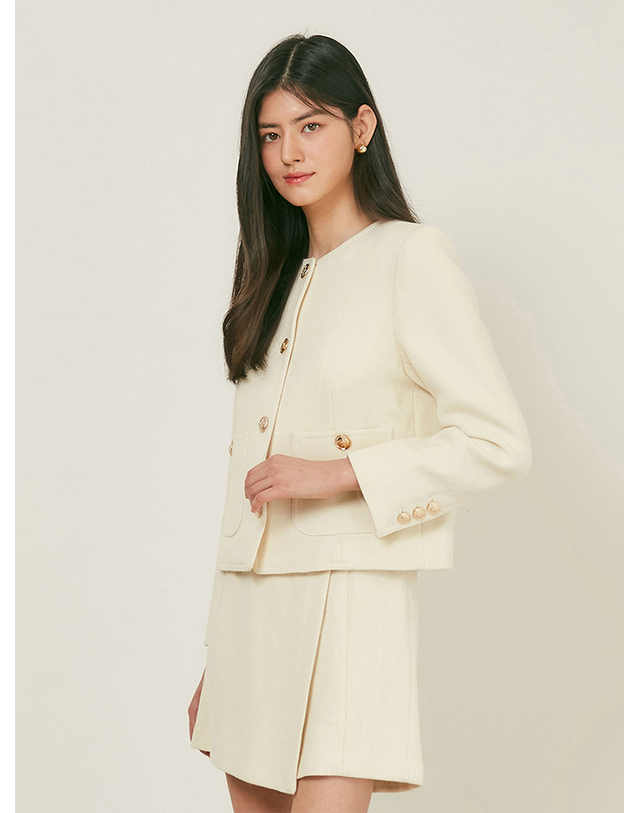 엠므 BETTY Wool tweed jacket_ivory 착용컷