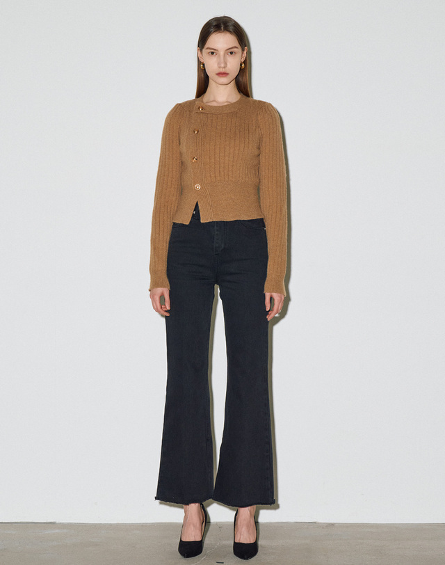 엠므 LUCY High waist semi boots cut jeans_black 착용컷