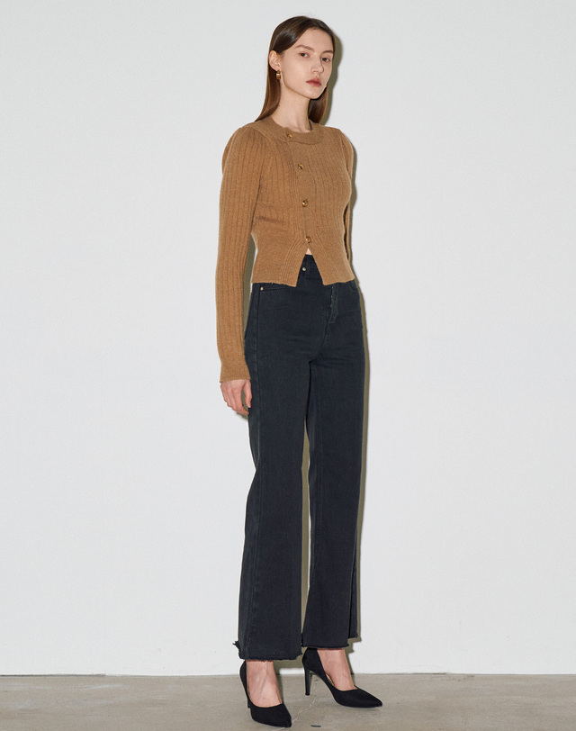 엠므 LUCY High waist semi boots cut jeans_black 착용컷