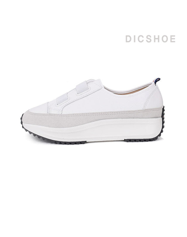딕슈 딕슈 여성 캐주얼 더블밴딩 통굽 키높이 스니커즈 운동화 SN1SKWA737 착용컷