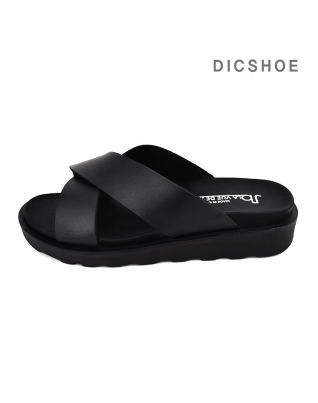 딕슈 딕슈 남성 캐주얼 엑스 스트랩 키높이 슬리퍼 4CM SPMZ351 착용컷