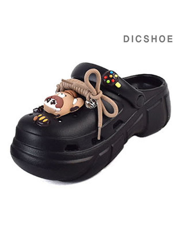 딕슈 딕슈 여성 통굽 키높이 베어 아쿠아 샌들 슬리퍼 5cm SPWS053 착용컷
