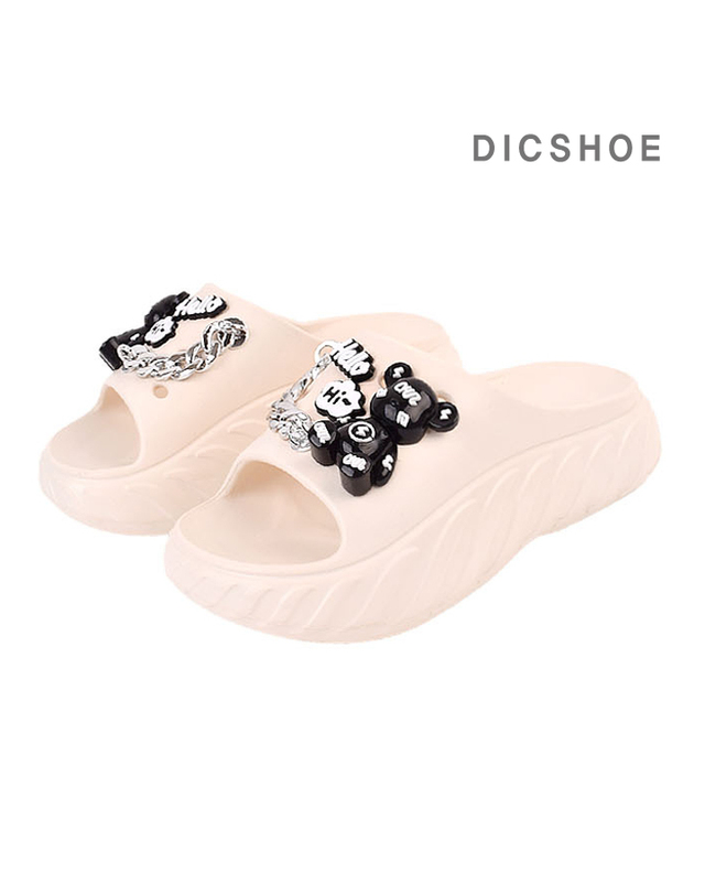 딕슈 딕슈 여성 통굽 키높이 하이 아쿠아 슬리퍼 4cm SPWS095 착용컷