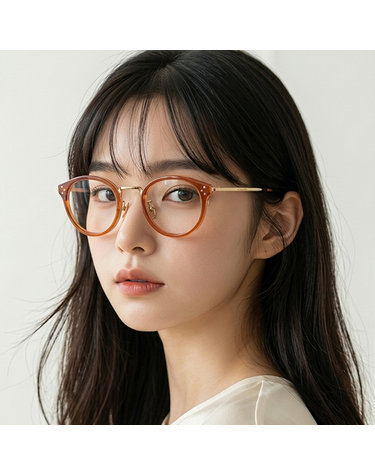 셀린느 안경테 CL50001U 042 금테 솔텍스 명품 라운드 투명 오렌지