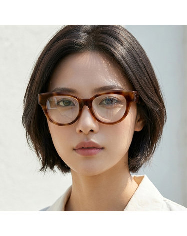 셀린느 안경테 CL50015F 053 명품 라운드 패션 아시안핏 투명 호피 뿔테