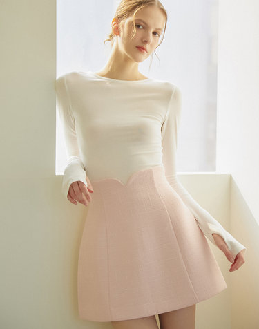 TULIP TWEED MINI SKIRT_2COLOR
