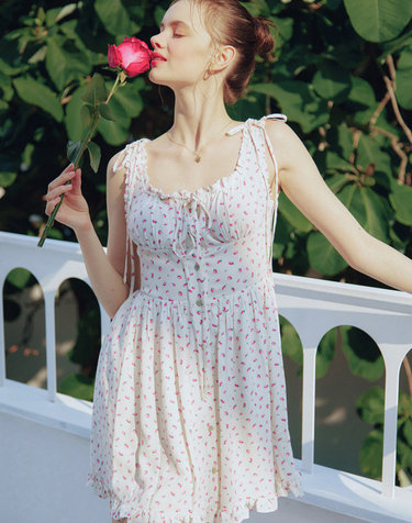 JENNY FRILL DETAIL MINI DRESS_CREAM