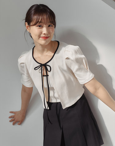 RIBBON RIBBED CARDIGAN SET-UP_4COLOR