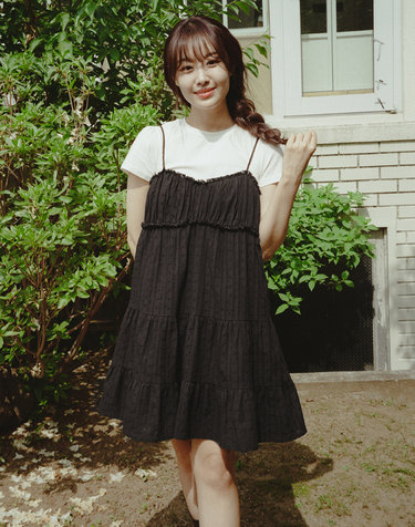 COTTON SLEEVELESS ONEPIECE_BLACK